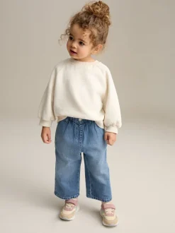 Jeans En Joggingbroeken|Jeans*Next - Jeans met wijde pijpen (3 mnd-7 jr) Blauwe denim