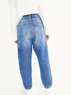 Jeans|Next Blauwe denim - Mom 100% katoenen jeans (3-16jaar)