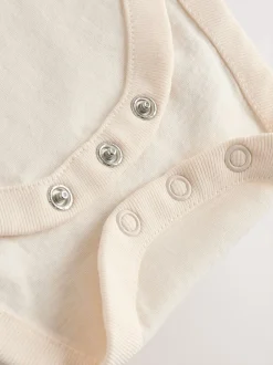 Tuinbroeken|Next Blauwe geborduurde Denim - Babyset van bodysuit met lange mouwen & bretelbroek (0mnd -2jr)