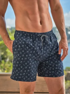 Badkleding|Fat Face - FatFace - Zwemshort Blauwe geo