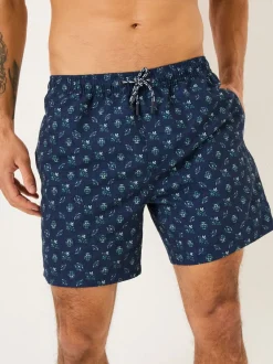 Badkleding|Fat Face - FatFace - Zwemshort Blauwe geo