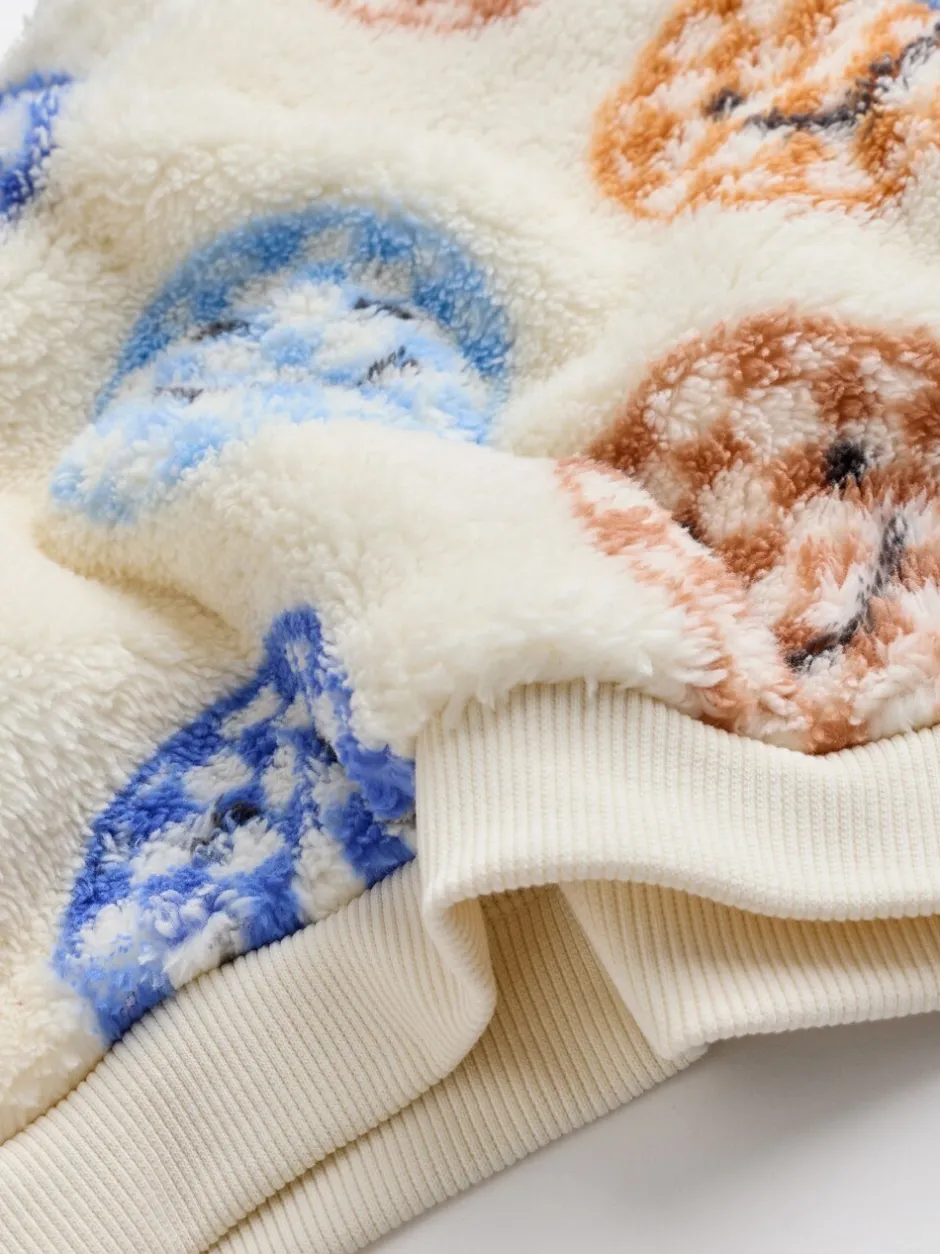 Truien En Breisels|Sets En Combisets|Next - Set van fleece top en joggingbroek voor baby's (0mnd -2jr) Blauwe gezichten met dambordmotief