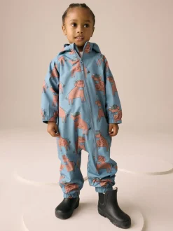 Jassen, Jacks En Kinderwagenpakjes|Jassen En Jacks|Next Blauwe Hamish Print - Waterdicht regenpak met fleecevoering (3 mnd-7 jr)