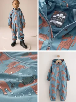 Jassen, Jacks En Kinderwagenpakjes|Jassen En Jacks|Next Blauwe Hamish Print - Waterdicht regenpak met fleecevoering (3 mnd-7 jr)