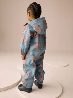 Jassen, Jacks En Kinderwagenpakjes|Jassen En Jacks|Next Blauwe Hamish Print - Waterdicht regenpak met fleecevoering (3 mnd-7 jr)