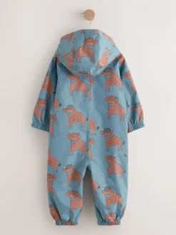 Jassen, Jacks En Kinderwagenpakjes|Jassen En Jacks|Next Blauwe Hamish Print - Waterdicht regenpak met fleecevoering (3 mnd-7 jr)