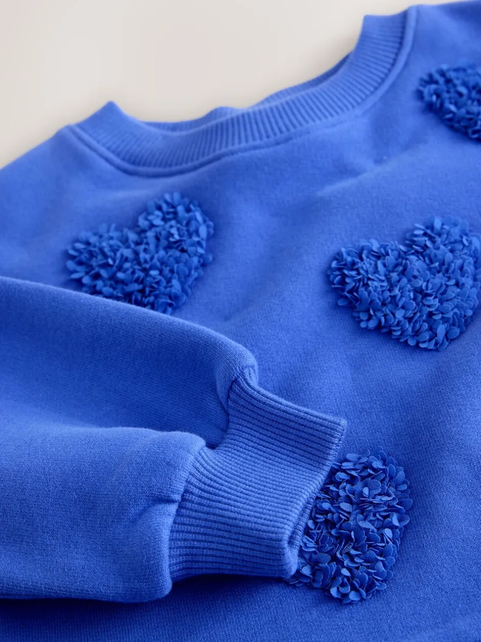 Jurken|Jurken*Next Blauwe hartjes - Feestjurk van sweaterstof (3 mnd-7 jr)