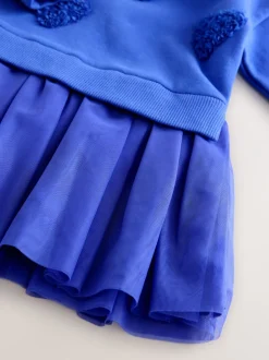 Jurken|Jurken*Next Blauwe hartjes - Feestjurk van sweaterstof (3 mnd-7 jr)