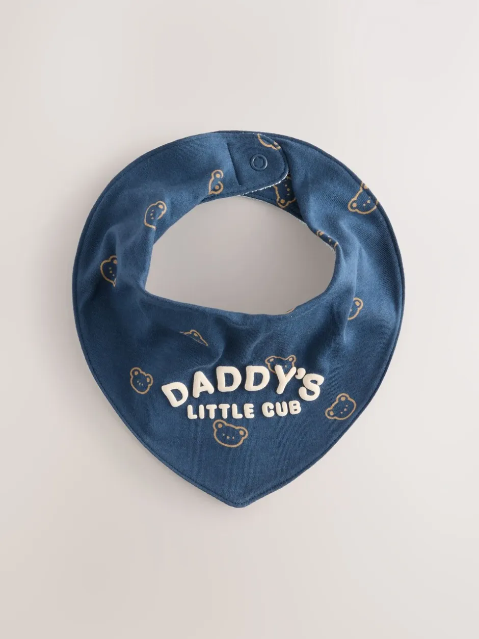 Slabbetjes|Next - Verpakking met 2 babyslabbetjes Blauwe mama en papa