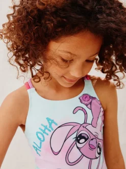 Badkleding|Badkleding|Next Blauwe Stitch-licentie - Badpak met dubbele bandjes (3-16jr)