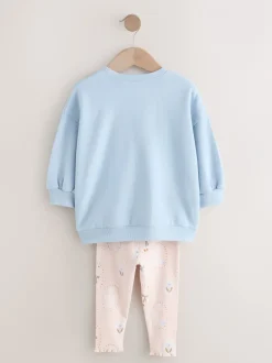 Truien En Breisels|Sets En Combisets|Next - Set met sweatshirt en legging (3 mnd-7 jr) Blauwe strik met eend