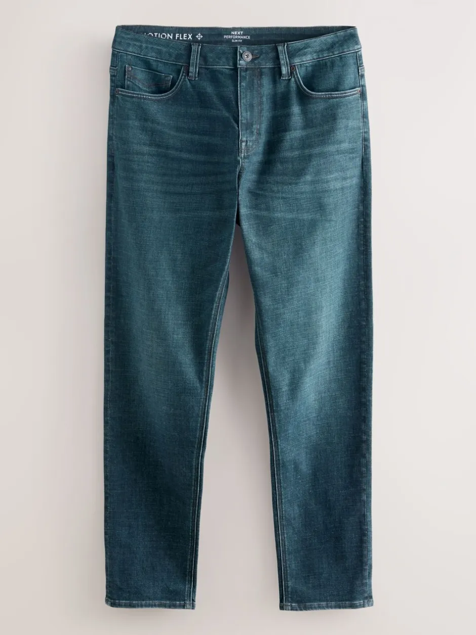 Jeans|Next Blauwe tint - Slim Fit - Motionflex jeans