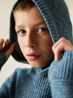 Truien En Breisels|Sweaters En Hoody´S*Next Blauwe twist - Utility gebreide hoodie (3-16jr)