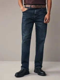 Jeans|Next - Straight fit - Authentic jeans met riem Blauwe wassing