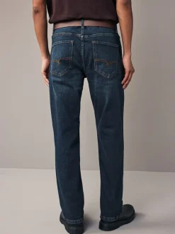 Jeans|Next - Straight fit - Authentic jeans met riem Blauwe wassing