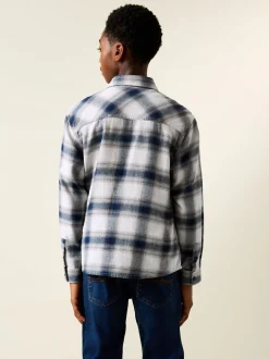 Shirts*Next - Geruit katoenen overhemd met lange mouwen (3-16jaar) Blauw/ecru