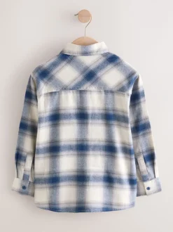Shirts*Next - Geruit katoenen overhemd met lange mouwen (3-16jaar) Blauw/ecru
