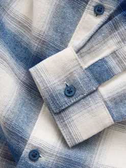 Shirts*Next - Geruit katoenen overhemd met lange mouwen (3-16jaar) Blauw/ecru
