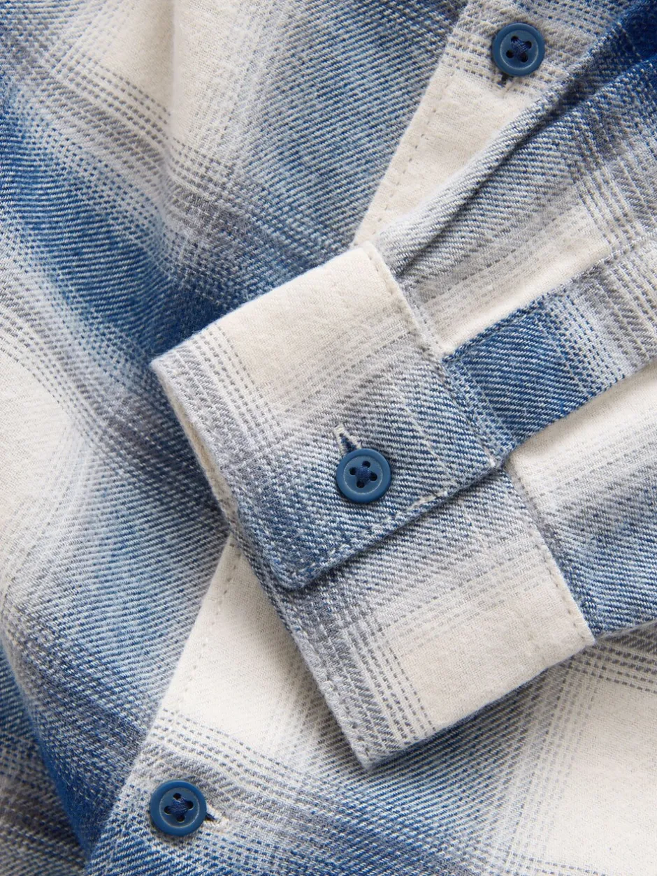 Shirts*Next - Geruit katoenen overhemd met lange mouwen (3-16jaar) Blauw/ecru