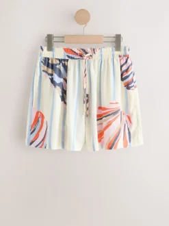Shorts*Next Blauw/ecru - Short met linnen