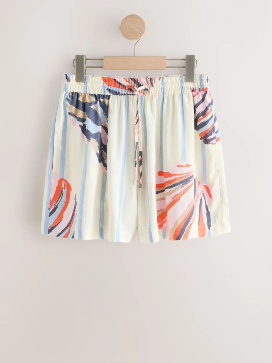 Shorts*Next Blauw/ecru - Short met linnen