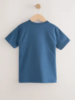T-Shirts|Tops|Next Blauw/ecru - T-shirt met kleurvlakken en korte mouwen (3-16 jr)