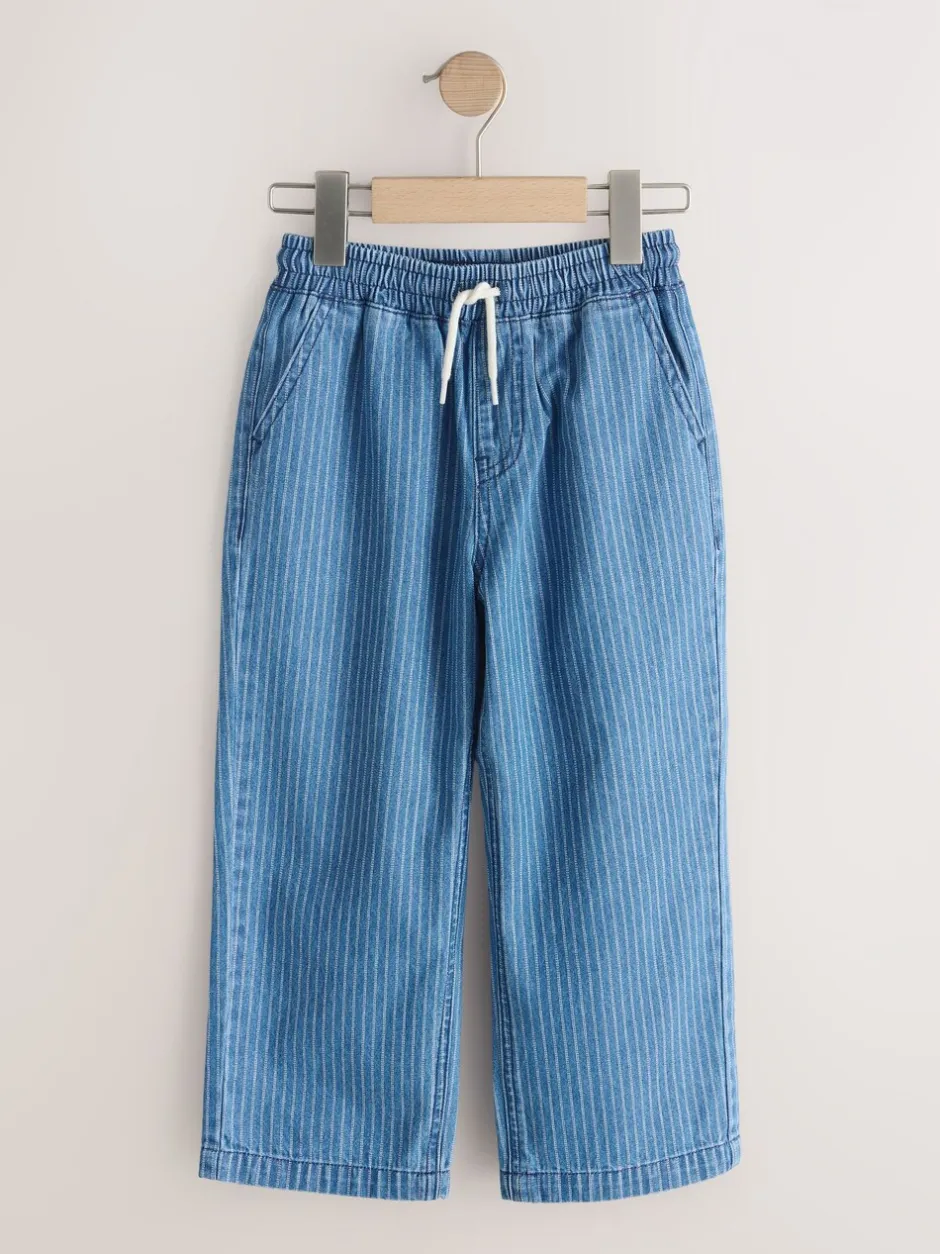Jeans|Next - Denim jeans met elastische taille (3-16jr) Blauw/ecru gestreept