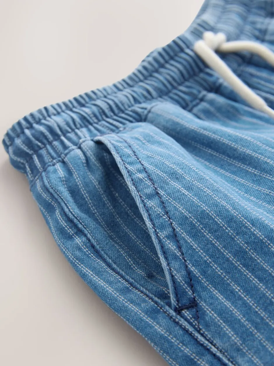Jeans|Next - Denim jeans met elastische taille (3-16jr) Blauw/ecru gestreept