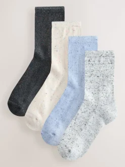 Sokken En Panty's*Next - Set van 4 paar sokken met kussenzool Blauw/grijs