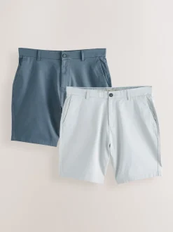 Shorts*Next - Straight fit - Set van 2 chinoshorts met stretch Blauw/grijs