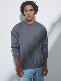 Loungewear|Sweaters En Hoody´S|The Set - Verpakking van 3 - Crew Neck Relaxed Fit Sweatshirts Blauw/grijs