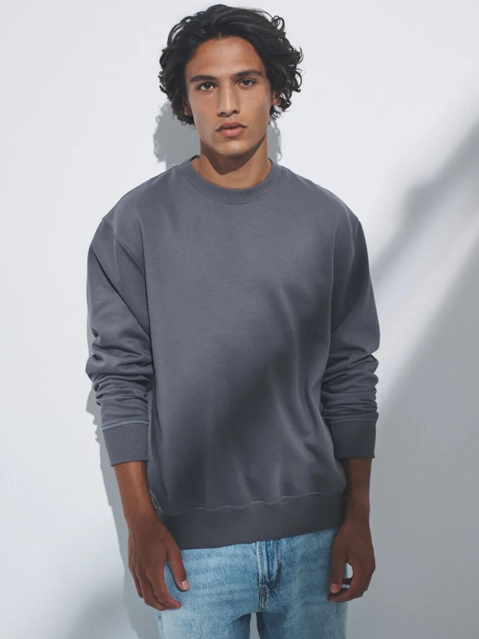 Loungewear|Sweaters En Hoody´S|The Set - Verpakking van 3 - Crew Neck Relaxed Fit Sweatshirts Blauw/grijs