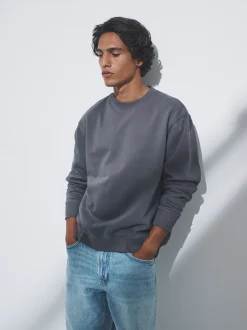Loungewear|Sweaters En Hoody´S|The Set - Verpakking van 3 - Crew Neck Relaxed Fit Sweatshirts Blauw/grijs