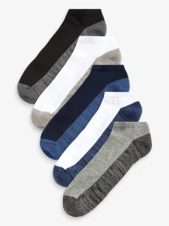 Sokken|Sokken|Next - Verpakking van 5 - Verzachte sneakersokken Blauw/grijs