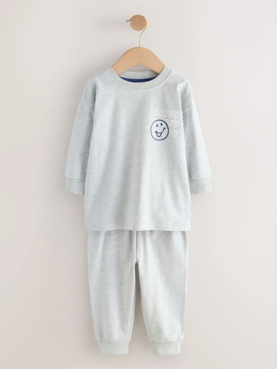 Multipacks|Pyjama's|Next Blauw/grijs met slogan - Verpakking van 3 relaxed fit pyjama's (9mnd-10jr)