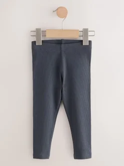 Multipacks*Next - Verpakking van 5 geribbelde Leggings (3mnd -7jr) Blauw/grijs/gestreept