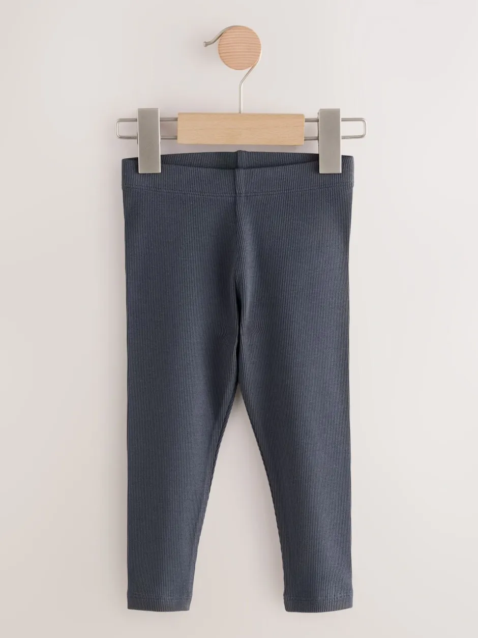 Multipacks*Next - Verpakking van 5 geribbelde Leggings (3mnd -7jr) Blauw/grijs/gestreept