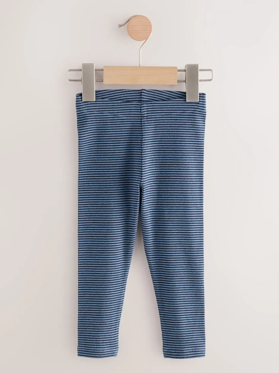 Multipacks*Next - Verpakking van 5 geribbelde Leggings (3mnd -7jr) Blauw/grijs/gestreept