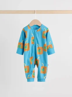 Multipacks|Babypakjes En Babypyjama's|Next Blauwgroen - 3 Pack Baby-pyjama's met tweewegrits (0mnd -3jr)