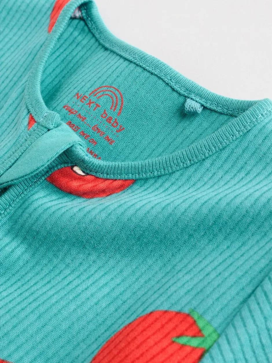 Multipacks|Babypakjes En Babypyjama's|Next Blauwgroen - 3 Pack Baby-pyjama's met tweewegrits (0mnd -3jr)