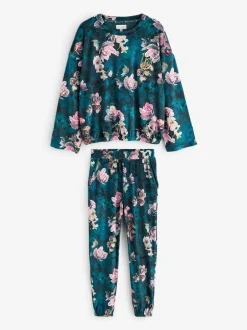 Pyjama's|Loungewear*B by Ted Baker - Cosy Twosie Pyjamas Blauwgroen