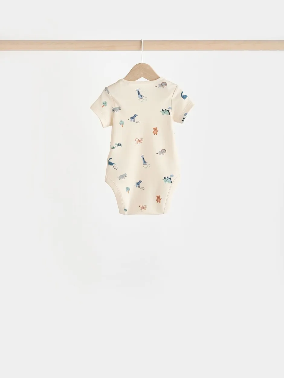 Rompertjes En Hemdjes|Rompertjes En Hemdjes|Next Blauwgroen - Baby 100% katoenen bodysuits verpakking van 7