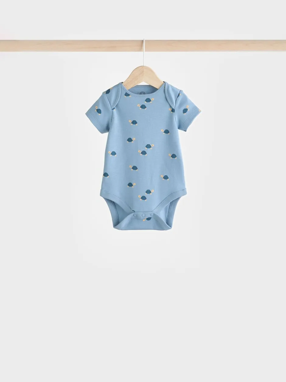 Rompertjes En Hemdjes|Rompertjes En Hemdjes|Next Blauwgroen - Baby 100% katoenen bodysuits verpakking van 7