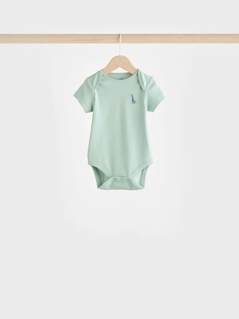 Rompertjes En Hemdjes|Rompertjes En Hemdjes|Next Blauwgroen - Baby 100% katoenen bodysuits verpakking van 7
