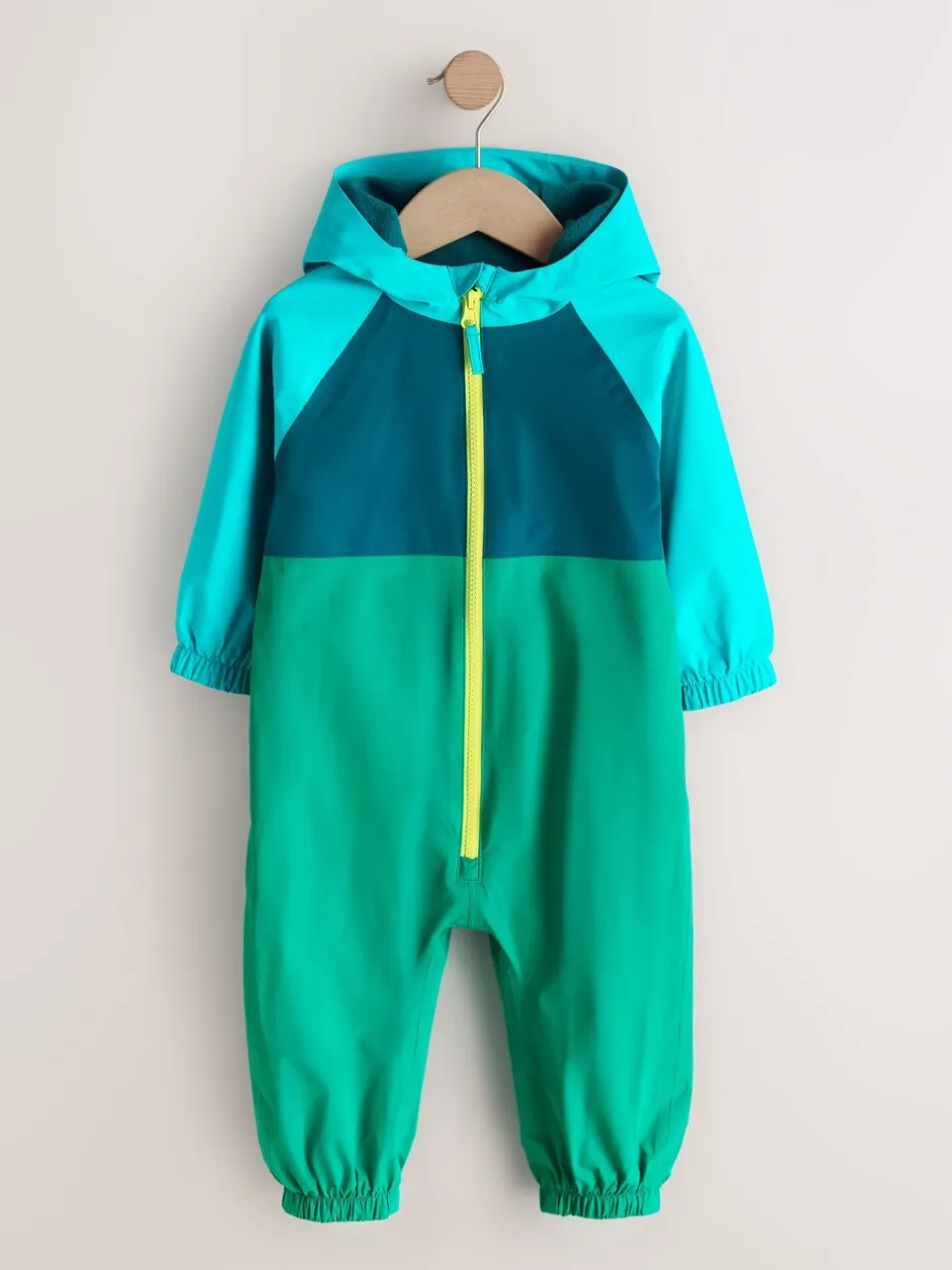 Jassen, Jacks En Kinderwagenpakjes|Jassen En Jacks|Next Blauw/Groen - Colourblock Puddlesuit (3mths-7yrs)