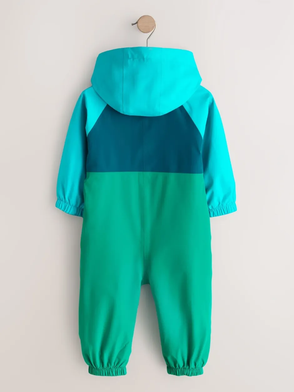 Jassen, Jacks En Kinderwagenpakjes|Jassen En Jacks|Next Blauw/Groen - Colourblock Puddlesuit (3mths-7yrs)