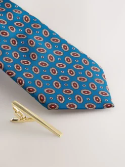 Stropdassen En Pochets|Next - Das met patroon Blauwgroen