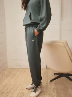 Leggings En Joggingbroeken*self. Blauwgroen - Joggingbroek met banden