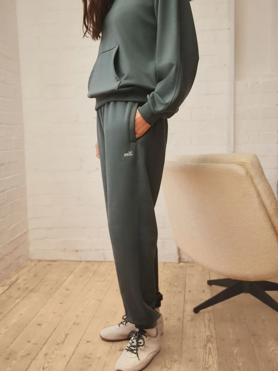 Leggings En Joggingbroeken*self. Blauwgroen - Joggingbroek met banden