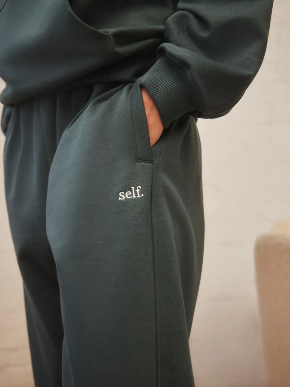 Leggings En Joggingbroeken*self. Blauwgroen - Joggingbroek met banden